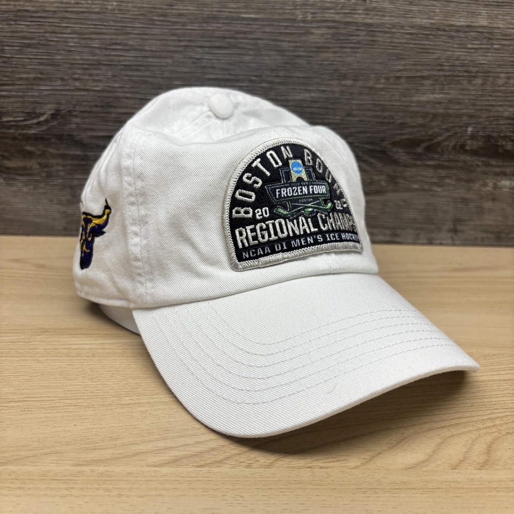 Minnesota State Mavericks Hat Cap Strap Back White NCAA Hockey Frozen Four 2022